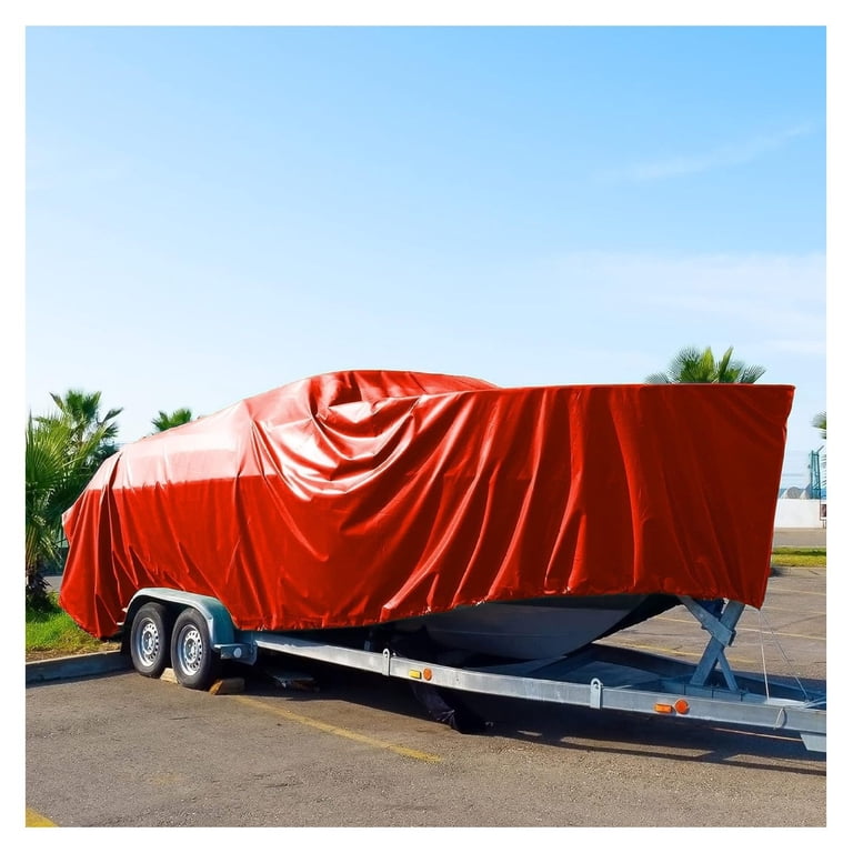 Heavy-Duty Vinyl Tarp - 3' X 6' Red Waterproof Cover, 18 Oz. Reinforced Edges For Outdoor & Marine Use
