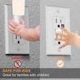 thumbnail image 3 of 4Pack Illuminated Tamper Resistant White Wall Outlet-Touch Control,Automatic On/Off LED Night Light,GuideLight for Decora Duplex Receptacle-15A,125V with Electrical Outlet Cover Plate, 3 of 7