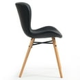thumbnail image 5 of Set of 2 Batia Gray Velvet Fabric Dining Chairs with Black Iron Legs, 5 of 6