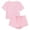 Light Pink, variant on Women's Short Pajama Set Pure Color Crew Neck Top with Shorts Sleepwear