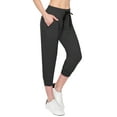 thumbnail image 2 of ALWAYS Women's Capri Jogger Lightweight Sweatpants with Pork Chop Pockets Black S, 2 of 7