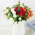 thumbnail image 5 of Happy Date 5-Forks Artificial Roses Flowers Arrangement Silk Bouquet Glorious Moral for Home Office Parties and Wedding Decoration, 5 of 9