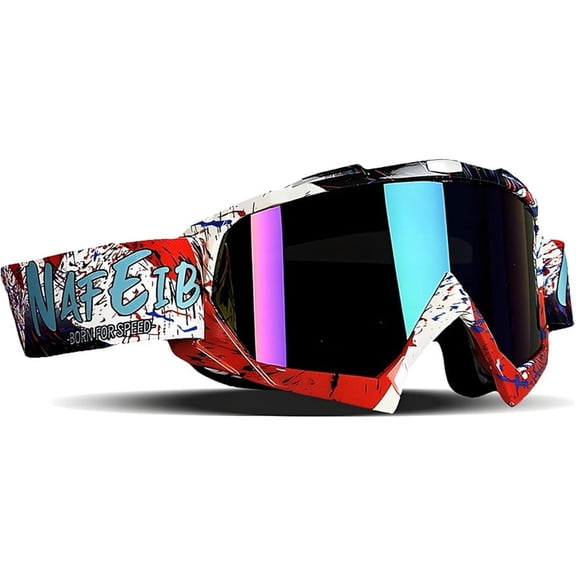 Motocross Goggles ATV DirtBike Riding Racing Eyewear Windproof Glasses, UV400 Anti-Fog Scratch Impact Resistant Eye Protection Safety Goggles for Youth Men & Women