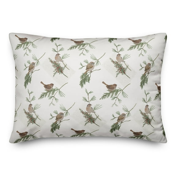 Creative Products Pine Birds on White 20 x 14 Spun Poly Pillow