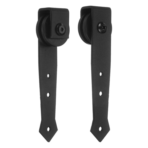 2Pack Sliding Barn Door Hardware Hanger, Mini Sliding Door Hardware for TV Stands Wardrobe Small Cabinets (115x29mm, Arrow)