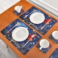 thumbnail image 3 of Wobogo Red Butterfly Placemats Coasters Set of 4 Heat-resistant Non-slip Easy to Clean Square Dinner Plate Mat, 3 of 8