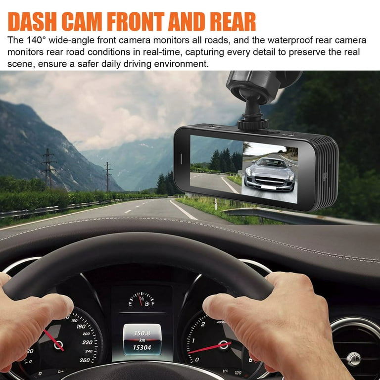 Cheap 3 Inches Car Dual Recording DVR 1080P HD Driving Recorder 170° Wide  Angel Dash Cam 24H Parking Monitor