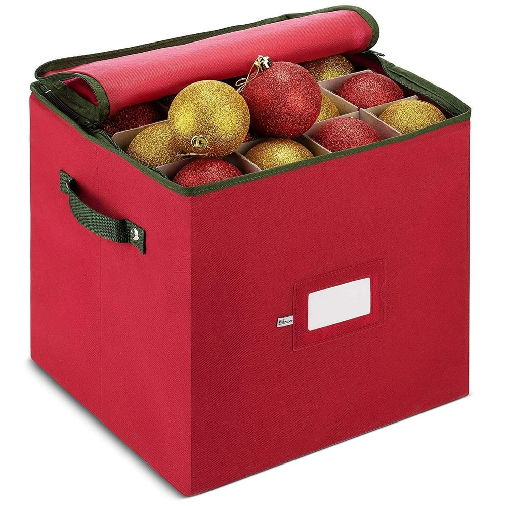 Christmas Ornament Storage Box Up To 64 Xmas Ornaments 4" compartments