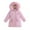 Pink, variant on Girls Winter Coats with Hooded Puffer Jacket Bow Puffer Jacket Full-Zip Long Sleeve Waterproof Girls Thicken Jacket Fall Jackets for Girls 5-6 Years