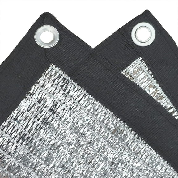 70% Reflective Aluminet Shade Cloth Mesh with Grommets, Sun Block Fabric Protective Covering - 10 ft x 10 ft
