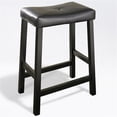 thumbnail image 4 of UPHOLSTERED SADDLE SEAT BAR STOOL IN BLACK FINISH WITH 24 INCH SEAT HEIGHT. (SET OF TWO), 4 of 7