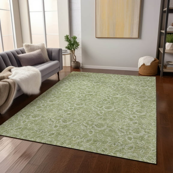 Addison Rugs Chantille Indoor/Outdoor Transitional Floral Aloe Washable Rectangle Rug, 10' x 14'