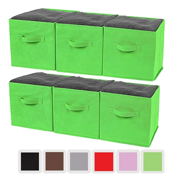 YOYTOO 6 Pack Foldable Fabric Cube Storage Bins, 11" Collapsible Cube