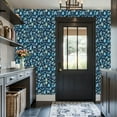 thumbnail image 3 of Marble StonePeel and Stick Wallpaper 17.7in x 9.8ft Blue Pebble Stones Glossy Finish Dark Contact Paper Vinyl Waterproof Self Adhesive Wall Paper for Bedroom Shelf Cabinet Renter Friendly, 3 of 8