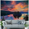 thumbnail image 4 of Orinice Sunset Trees Lake Tapestry Wall Hanging Unique Style Graphic Tapestries Home Wall Decor Art for Living Room Bedroom Apartment Farmhouse Dorm 40x30inch, 4 of 6