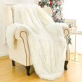 thumbnail image 7 of TWINNIS Super Soft Shaggy Long Faux Blanket, Washable Warm Throw Blanket for Couch Sofa Chair,60"x80",Cream White, 7 of 7