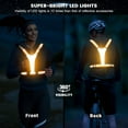 thumbnail image 3 of LED Reflective Running Vest Gear,Light Up Vest Runners Night Walking USB Rechargeable,Up to 11hrs Light with Adjustable Waist/Shoulder for Women Men Kids, 3 of 14