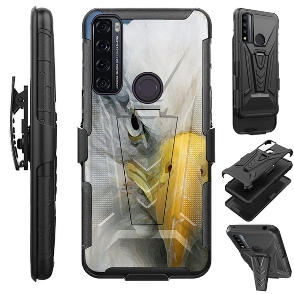 Compatible with TCL 30 XE Hybrid Luxguard Holster Phone Case Cover (Half Eagle)