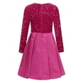 thumbnail image 2 of Hansber Girls Sequined Party Formal Dresses Kids Long Sleeve Wedding Graduation Birthday Holiday Dress Hot Pink 16, 2 of 5