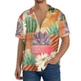 thumbnail image 3 of Easygdp Succulent And Cactus Men's Casual Short-sleeved Shirt with Pocket and Button Suitable for Beach Vacation Leisure - 3X-Large, 3 of 7