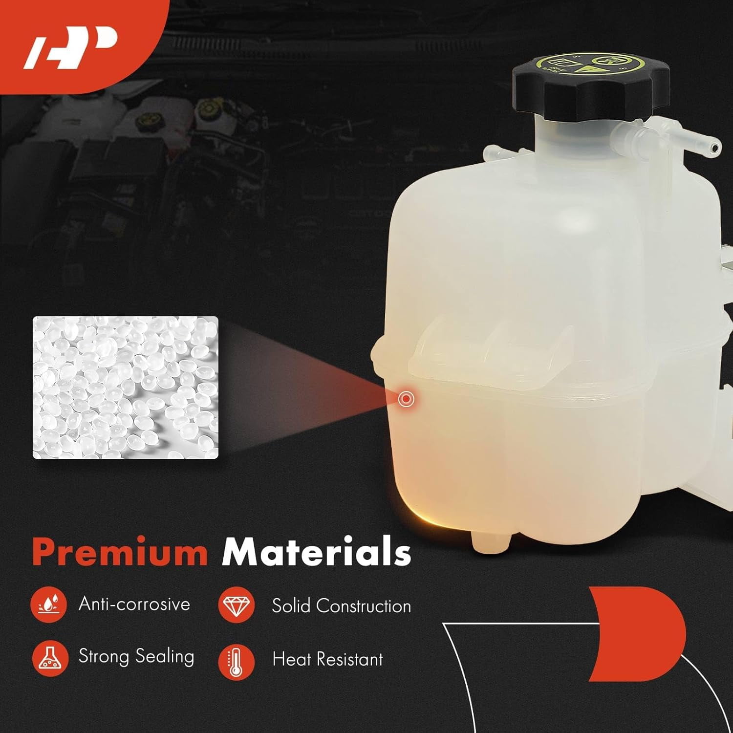 A-Premium Front Engine Coolant Expansion Reservoir Tank With Cap Compatible with Chevrolet Spark 2013 2014 2015 1.2L