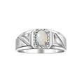 thumbnail image 1 of RYLOS Men's Rings Sterling Silver Classic 7X5MM Oval Gemstone & Diamond Ring Opal October Birthstone Rings For Men Size 9, 1 of 7