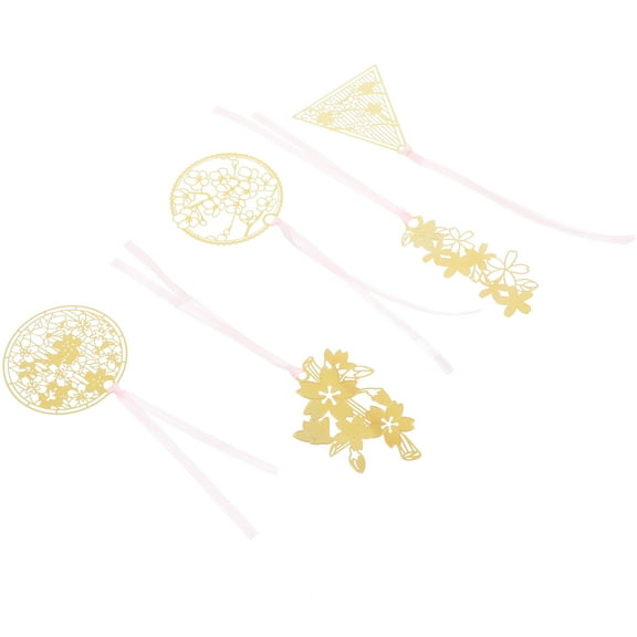 5pcs Golden Metal Bookmarks for Books Decorative Page Bookmarkers with Classic Design