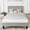 Grey, variant on Full Size Bed Frame, Velvet Upholstered Platform Bed with Wingback Headboard, Wooden Slat Support, No Box Spring Needed, Easy Assembly, Navy Blue