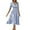 Royal Blue, variant on SnnmBlm Women's Summer Ruffle Puff Sleeve Dress Short Sleeve V Neck High Waist Casual Loose Striped Midi Dresses Army Green M