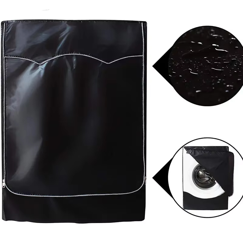 2 Pack Black Washer and Dryer Covers Fit for Most 7.5-12 kg Front-loading Machine, Waterproof and Dust Proof Washing Machine Cover/Dryer Cover, W21.6”x D23.6”x H34” (Black)