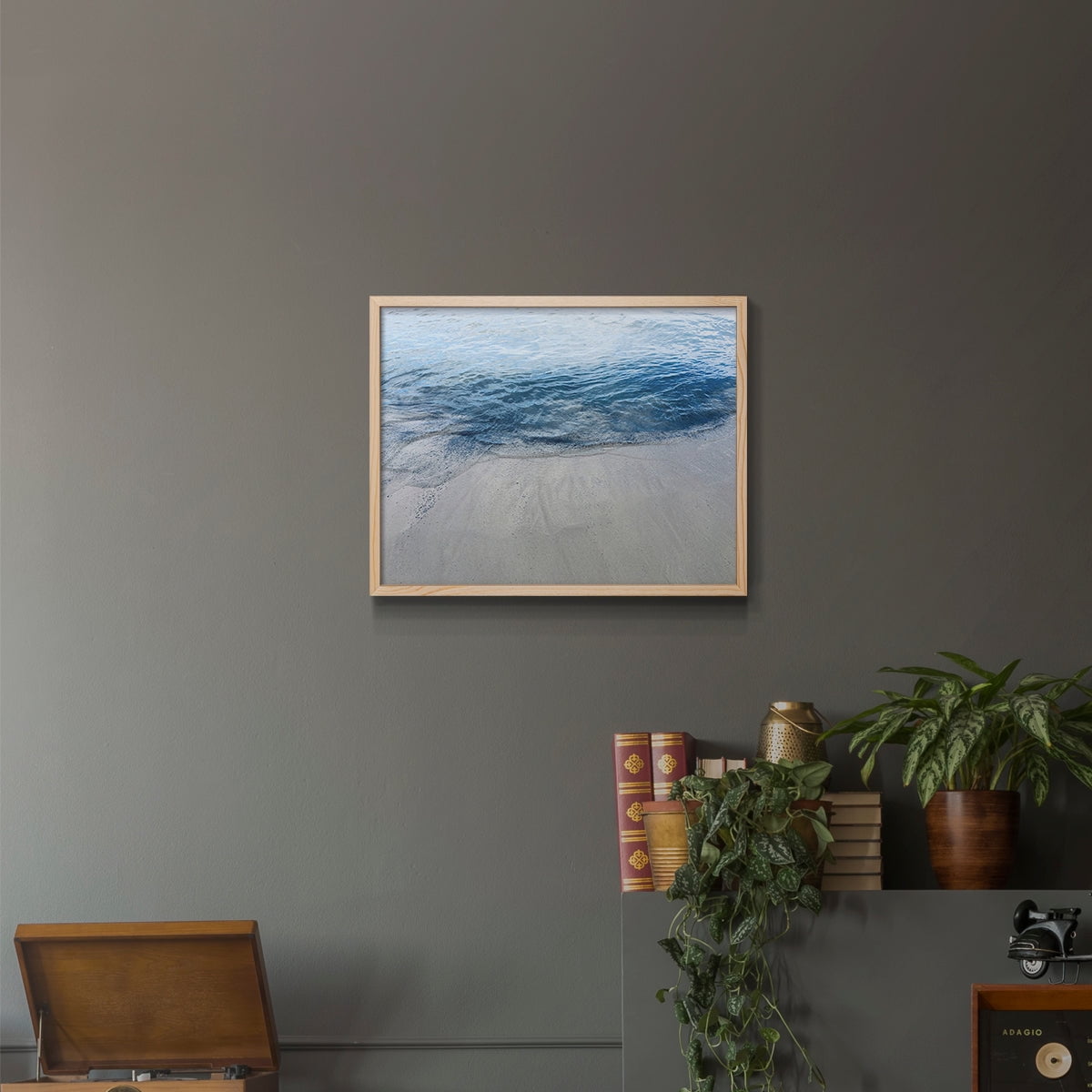 Aegean Blue Water by Nan - Restickable Framed Giclée Print
