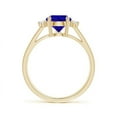 thumbnail image 2 of ANGARA Natural Pear 1.95 ct Tanzanite Ring with Triple Diamond Accents in 14K Yellow Gold for Women (Size-10x7mm) | December Birthstone, Anniversary, Jewelry Gift for Women | Natural Tanzanite Ring, 2 of 9