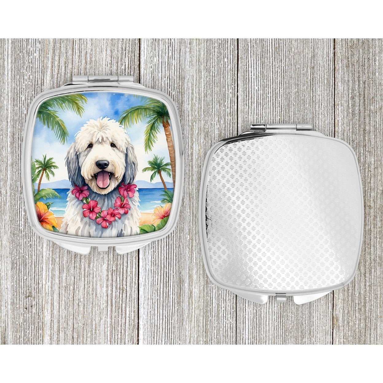 Komondor Luau Compact Mirror 2.75 in x 3 in