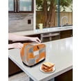 thumbnail image 4 of Fsddascl Burnt Orange Grey Toaster Cover 4 Slice, Large Kitchen Appliance Covers, Modern Oil Painting White Geometric Toaster Oven Cover with Loop, Bread Machine Cover Dust Cover Protection, 4 of 5