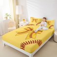 thumbnail image 3 of Manfei Cute Baseball Bow Queen Sheet Sets For Kids,3D Cartoon Bowknot Print Bed Set For Girls Boys,4 Pieces, 3 of 6