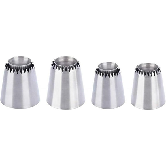 4 piece Stainless Steel Piping Tips Piping Nozzles Cake Decorating Supplies Cookies Cupcake Icing Decorating Supplies Decorating Kits Frosting Icing Tips Baking Set Tools