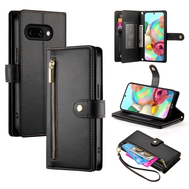 Funda de cartera GANGXUN para Google Pixel 9A - Diseño de cuero premium, 9 ranuras para tarjetas