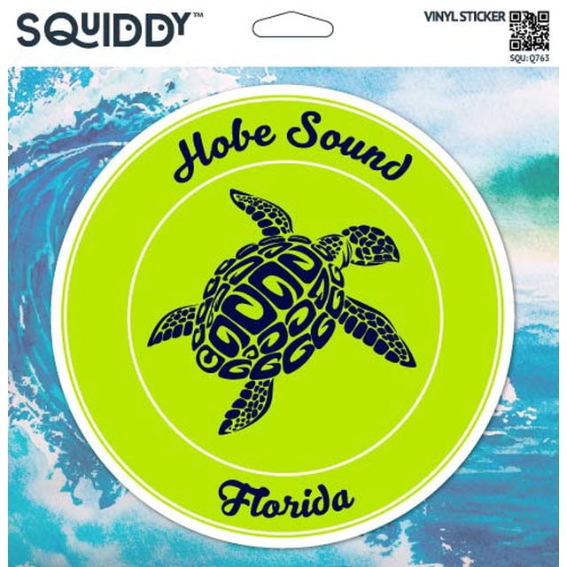 Squiddy Hobe Sound Florida Turtle Beach - Vinyl Sticker for Car, Laptop, Notebook (4" high)