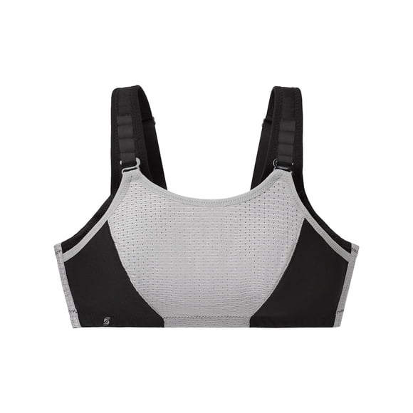 Women's Glamorise 1166 Double Layer Custom Control High Impact Sports Bra (Black/Grey 46D)