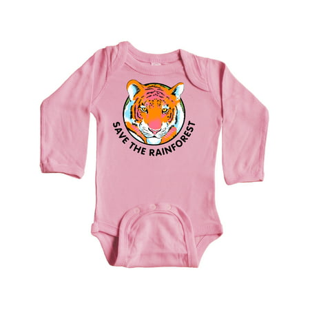 

Inktastic Save the Rainforest Tiger Illustration Gift Baby Boy or Baby Girl Long Sleeve Bodysuit