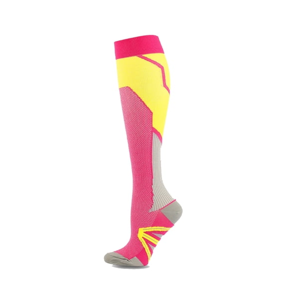 Lovskoo Compression Socks for Women and Men Circulation Athletic Running Cycling Yellow M