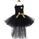 thumbnail image 4 of Vestido de tutú negro para niñas con cola, flores de lunares, tul, vestidos de fiesta de noche para niñas, vestido de baile, disfraces de Halloween para niños, ropa, 4 of 5