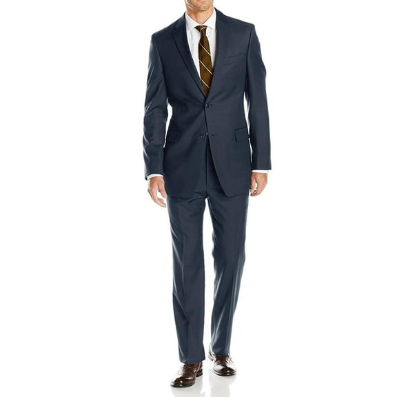 Mens Ticket Pocket 2 Piece French Blue Modern Fit Suit