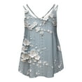 thumbnail image 5 of GA WEIHUA Plum Blossom Tank Tops for Women Sleeveless Square Neck Camisoles Eyelet Embroidery Cami Tops Shirt Summer Loose Fit Flowy Shirts(Blue,M), 5 of 6