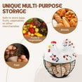 thumbnail image 7 of Chicken Egg Basket, Egg Storage Holder Organizer, Black Metal Wire Mesh Basket with White Ceramic Chicken Hen Lid & Handles, Display for Eggs, Fruits, Vegetables, Kitchen Countertop, Rustic Cherry, 7 of 7