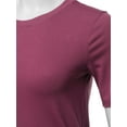 thumbnail image 4 of A2Y Women's Basic Solid Premium Cotton Short Sleeve Crew Neck T Shirt Tee Tops Wine 1XL, 4 of 6