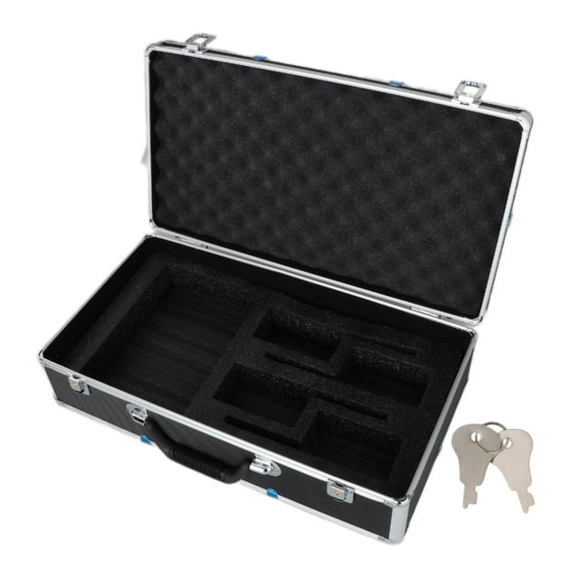 Estuche rígido para micrófono, bolsa de transporte dura, a prueba de polvo, cierre de hebilla portátil, aleación de aluminio, anticaída, compacto, a p Micrófono de petaca negro