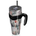 thumbnail image 2 of 40oz Tumbler,Christmas Tree and House Pattern Insulated Tumblers with Removable Handle,Stainless Steel Double Vacuum Coffee Tumbler Cup with Straw for Home,Office,Travel,Party, 2 of 5