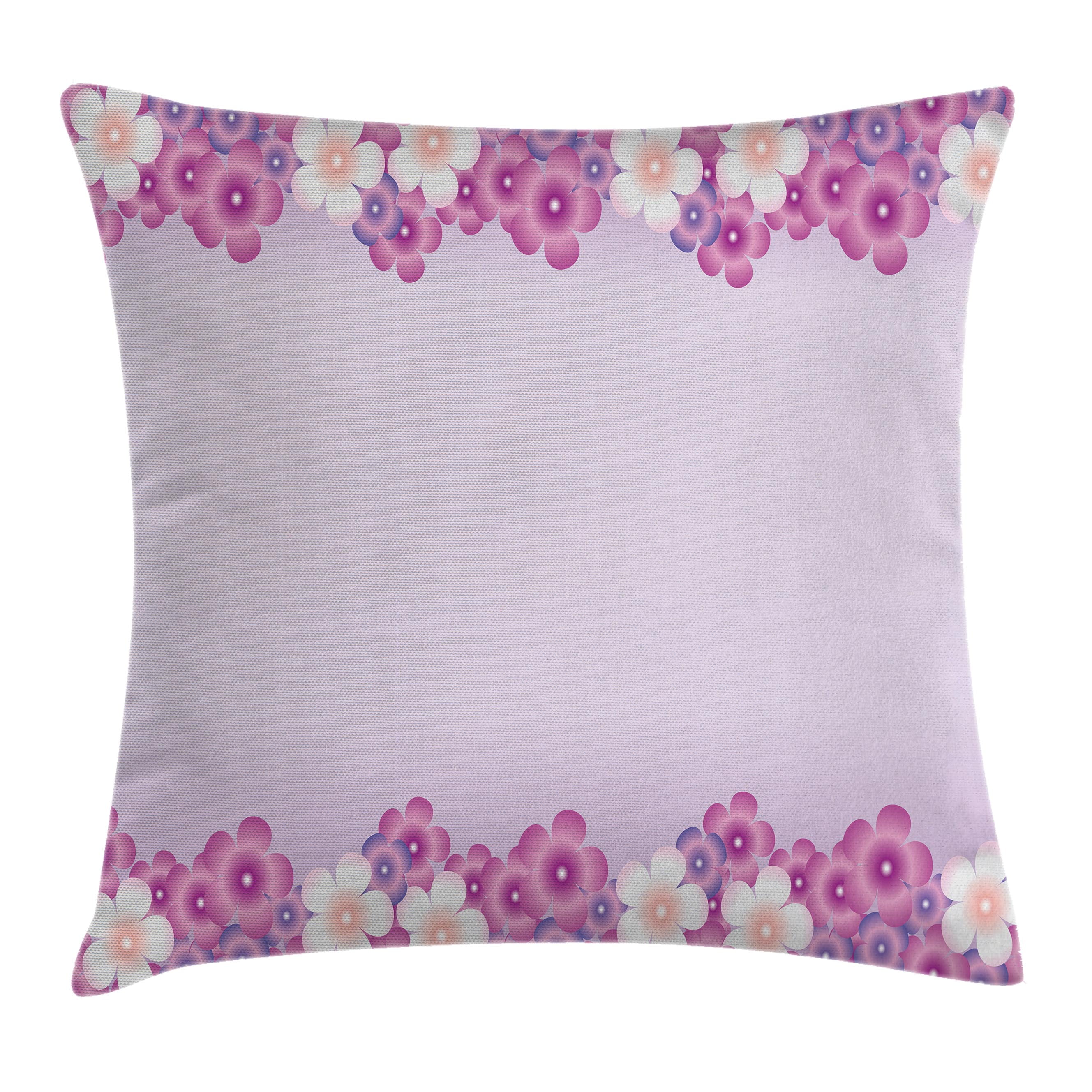 Mauve Decor Throw Pillow Cushion Cover, Feminine Floral Petals in