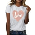 thumbnail image 5 of GaThRRgYP Effortless Round Neck Short Sleeve Top Women,Ladies' Valentine's Day Printed Round Neck Short Sleeved T-shirt Loose Casual White XL, 5 of 5